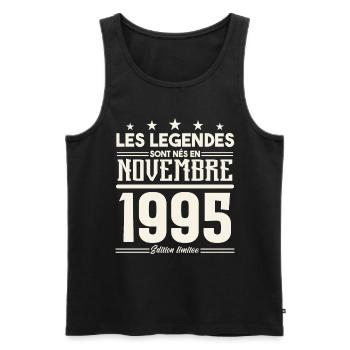 Les légendes sont nés en novembre 1995. - Débardeur bio Premium Homme - noir - Devant - Michal (187cm)