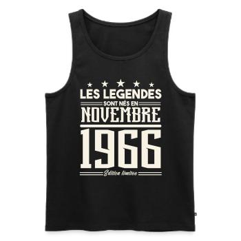 The legends were born in November 1966. - Men's Premium Organic Tank Top - black - Front - Michal (187cm)