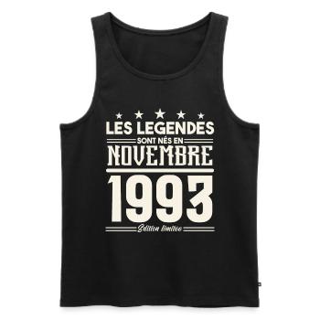 Les légendes sont nés en novembre 1993. - Débardeur bio Premium Homme - noir - Devant - Michal (187cm)