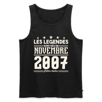 Les légendes sont nés en novembre 2007. - Débardeur bio Premium Homme - noir - Devant - Michal (187cm)