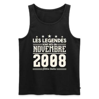 Les légendes sont nés en novembre 2008. - Débardeur bio Premium Homme - noir - Devant - Michal (187cm)