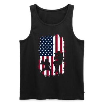 Amateurs de sports de football aux États-Unis - Débardeur bio Premium Homme - noir - Devant - AI Model Male 178 light (178cm)
