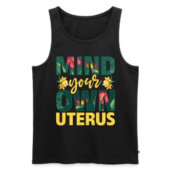 Uterus Blumen Ermächtigung Frauenrechte - Männer Premium Bio Tank Top - Schwarz - Vorne - Michal (187cm)