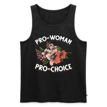 Pro-Choice Women's Rights Empowered Flowers - Men's Premium Organic Tank Top - black - Front - AI Model Male 178 light (178cm)