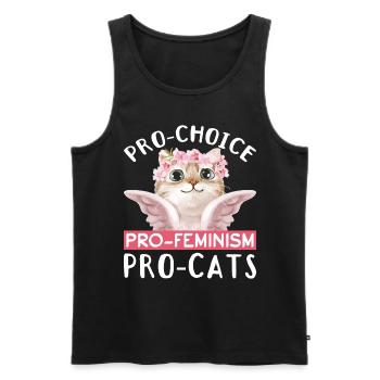 Amoureux des chats Pro-Choix Féminisme Droits des femmes - Débardeur bio Premium Homme - noir - Devant - AI Model Male 178 light (178cm)
