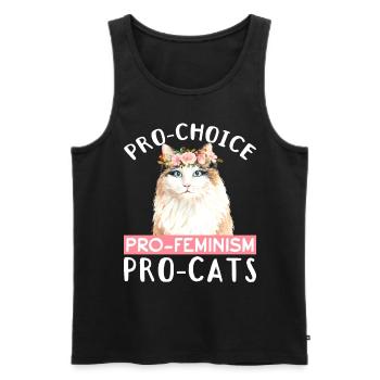Pro-Choice Cat Féminisme Droits des femmes - Débardeur bio Premium Homme - noir - Devant - Michal (187cm)