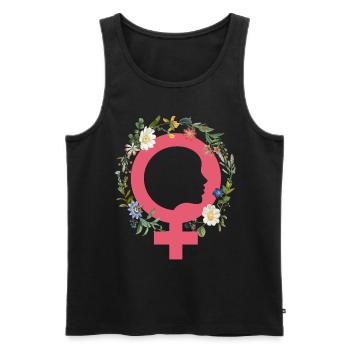 Le féminisme pro-choix fleurit les droits des femmes - Débardeur bio Premium Homme - noir - Devant - AI Model Male 178 light (178cm)