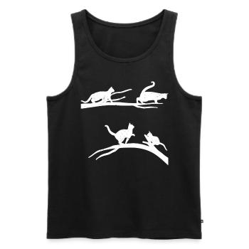 Playful Cat Tree Cute Kitten - Men's Premium Organic Tank Top - black - Front - AI Model Male 178 light (178cm)