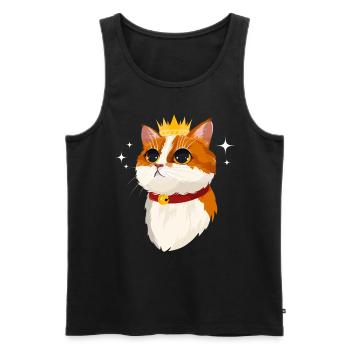 Cat Crown Girl Women Cute Feline - Men's Premium Organic Tank Top - black - Front - AI Model Male 178 light (178cm)