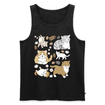 Chatons espiègles mignons - Débardeur bio Premium Homme - noir - Devant - AI Model Male 178 light (178cm)