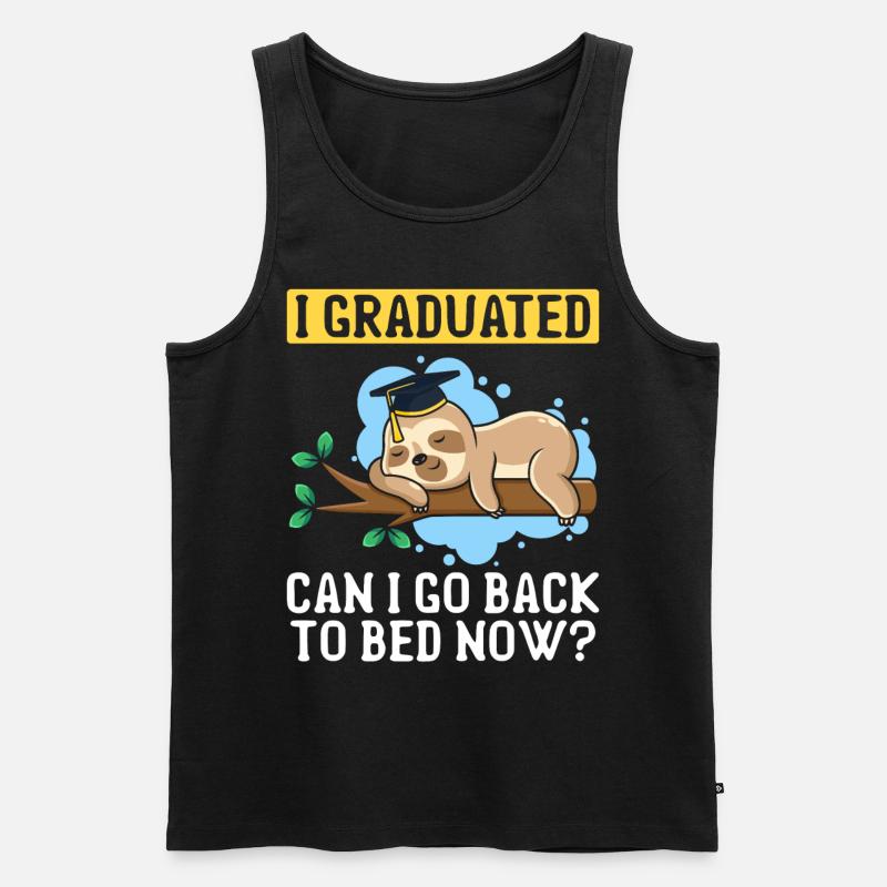 Faultier Graduierung Fauler Student - Männer Premium Bio Tank Top - Schwarz