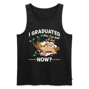 Graduation Paresseux Hommes Femmes Diplômés - Débardeur bio Premium Homme - noir - Devant - AI Model Male 178 light (178cm)