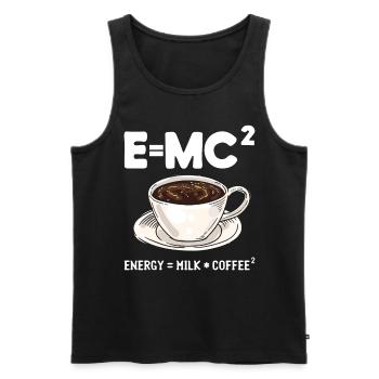 Scientific Humor Student Physicist Coffee - Men's Premium Organic Tank Top - black - Front - AI Model Male 178 light (178cm)