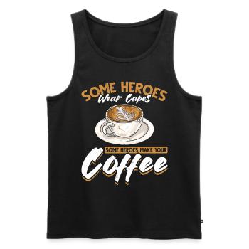 Witziger Barista Humor Kaffee - Männer Premium Bio Tank Top - Schwarz - Vorne - Michal (187cm)