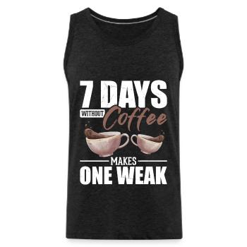 Funny Coffee Drinker Humor Caffeine - Men's Premium Organic Tank Top - charcoal grey - Front - Alexander (188cm)
