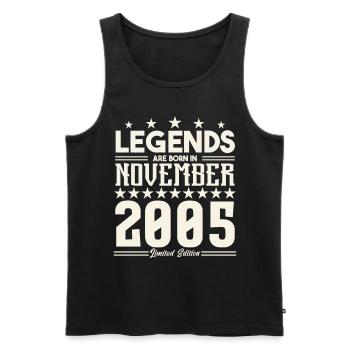 Legends Are Born In November 2005.Gift anniversary - Men's Premium Organic Tank Top - black - Front - Michal (187cm)