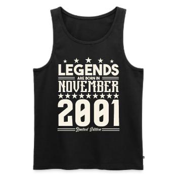 Legenden werden im November 2001 geboren.Geschenkjubiläum - Männer Premium Bio Tank Top - Schwarz - Vorne - Michal (187cm)