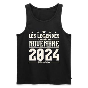 A71Les légendes sont nés en novembre 2024. - Débardeur bio Premium Homme - noir - Devant - Michal (187cm)
