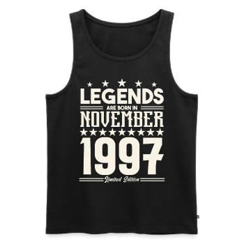 Legenden werden im November 1997 geboren.Geschenkjubiläum - Männer Premium Bio Tank Top - Schwarz - Vorne - Michal (187cm)