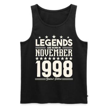 Legends Are Born In November 1998.Gift anniversary - Men's Premium Organic Tank Top - black - Front - Michal (187cm)