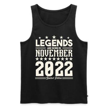 Legends Are Born In November 2022.Gift anniversary - Men's Premium Organic Tank Top - black - Front - AI Model Male 178 light (178cm)
