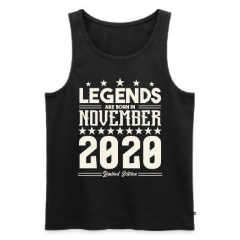 Legenden werden im November 2020 geboren.Geschenkjubiläum - Männer Premium Bio Tank Top - Schwarz - Vorne - AI Model Male 178 light (178cm)