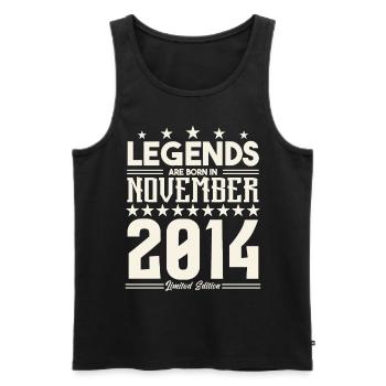 Legenden werden im November 2014 geboren.Geschenkjubiläum - Männer Premium Bio Tank Top - Schwarz - Vorne - Michal (187cm)