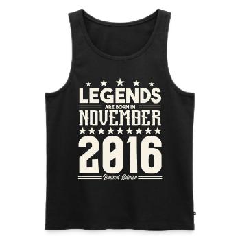 Legenden werden im November 2016 geboren.Geschenkjubiläum - Männer Premium Bio Tank Top - Schwarz - Vorne - Michal (187cm)