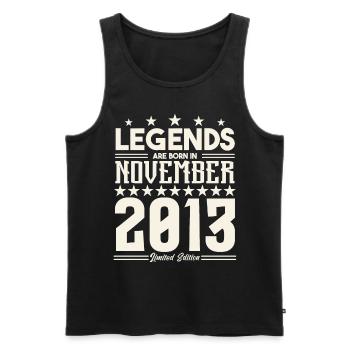 Legends Are Born In November 2013.Gift anniversary - Débardeur bio Premium Homme - noir - Devant - AI Model Male 178 light (178cm)