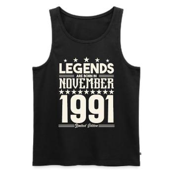 Legenden werden im November 1991 geboren.Geschenkjubiläum - Männer Premium Bio Tank Top - Schwarz - Vorne - AI Model Male 178 light (178cm)