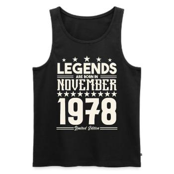 Legenden werden im November 1978 geboren.Geschenkjubiläum - Männer Premium Bio Tank Top - Schwarz - Vorne - AI Model Male 178 light (178cm)