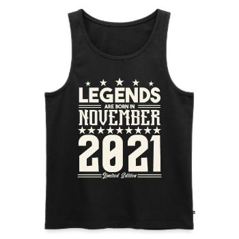 Legenden werden im November 2021 geboren.Geschenkjubiläum - Männer Premium Bio Tank Top - Schwarz - Vorne - AI Model Male 178 light (178cm)