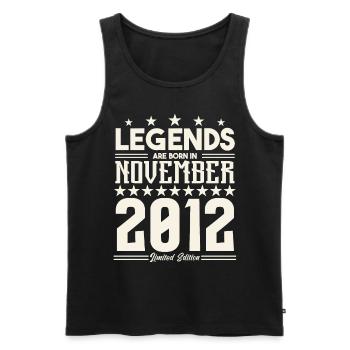 Legenden werden im November 2012 geboren.Geschenkjubiläum - Männer Premium Bio Tank Top - Schwarz - Vorne - Michal (187cm)