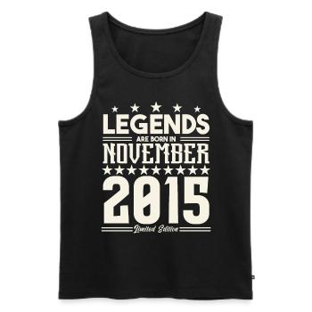 Legenden werden im November 2015 geboren.Geschenkjubiläum - Männer Premium Bio Tank Top - Schwarz - Vorne - AI Model Male 178 light (178cm)