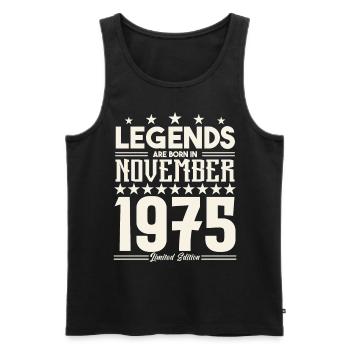 Legends Are Born In November 1975.Gift anniversary - Men's Premium Organic Tank Top - black - Front - Michal (187cm)
