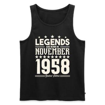 Legends Are Born In November 1958.Gift anniversary - Men's Premium Organic Tank Top - black - Front - Michal (187cm)