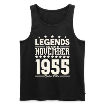 Legends Are Born In November 1955.Gift anniversary - Men's Premium Organic Tank Top - black - Front - Michal (187cm)