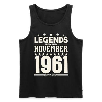 Legends Are Born In November 1961.Gift anniversary - Men's Premium Organic Tank Top - black - Front - Michal (187cm)