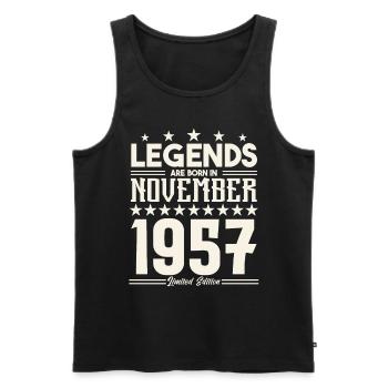 Legends Are Born In November 1957.Gift anniversary - Men's Premium Organic Tank Top - black - Front - Michal (187cm)