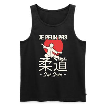 je peux pas j'ai judo. idée Cadeau Judo. - Débardeur bio Premium Homme - noir - Devant - Michal (187cm)