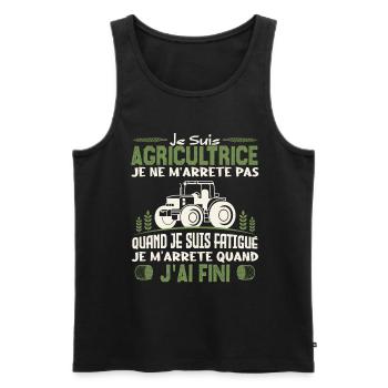 Je suis agricultrice je ne m'arrête pas. - Débardeur bio Premium Homme - noir - Devant - AI Model Male 178 light (178cm)