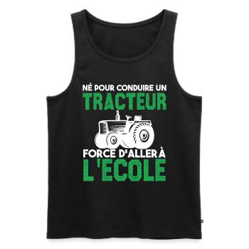Né pour conduire un tracteur. Cadeau agriculteur. - Débardeur bio Premium Homme - noir - Devant - Michal (187cm)