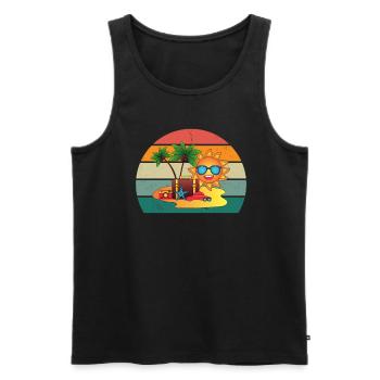 Reisen Reisende Reisender Urlaub Urlauberin Ferien - Männer Premium Bio Tank Top - Schwarz - Vorne - Michal (187cm)