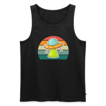 aliens alien space space flying UFOs UFO - Men's Premium Organic Tank Top - black - Front - Michal (187cm)