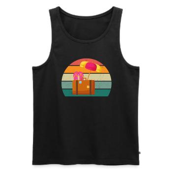 Reisen Reisende Reisender Urlaub Urlauberin Ferien - Männer Premium Bio Tank Top - Schwarz - Vorne - AI Model Male 178 light (178cm)