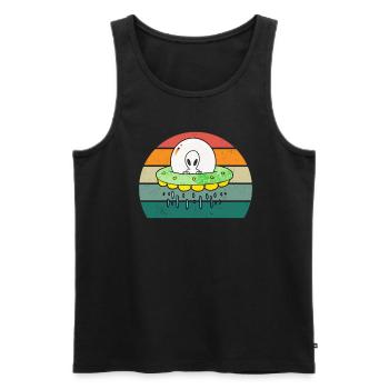 aliens alien space space flying UFOs UFO - Men's Premium Organic Tank Top - black - Front - Michal (187cm)
