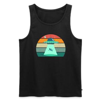 aliens alien space space flying UFOs UFO - Men's Premium Organic Tank Top - black - Front - Michal (187cm)