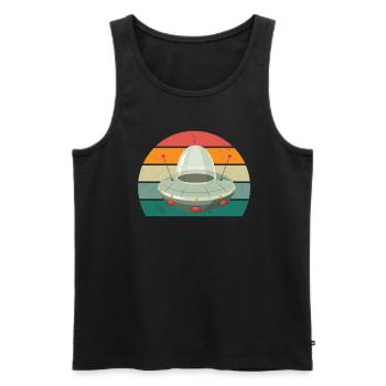 aliens alien space space flying UFOs UFO - Men's Premium Organic Tank Top - black - Front - Michal (187cm)