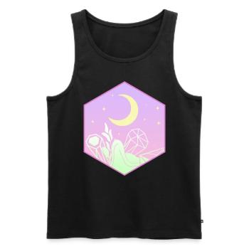 Pastel Goth Mond Kawaii Niedlicher Halbmond - Männer Premium Bio Tank Top - Schwarz - Vorne - AI Model Male 178 light (178cm)