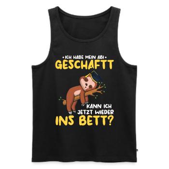 Abitur Geschafft Faultier Abi - Männer Premium Bio Tank Top - Schwarz - Vorne - Michal (187cm)